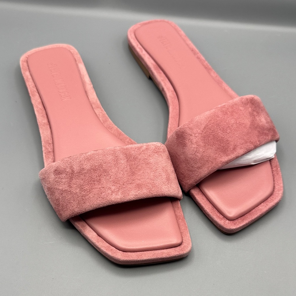 Steve Madden Pink Suede Slide Sandals
